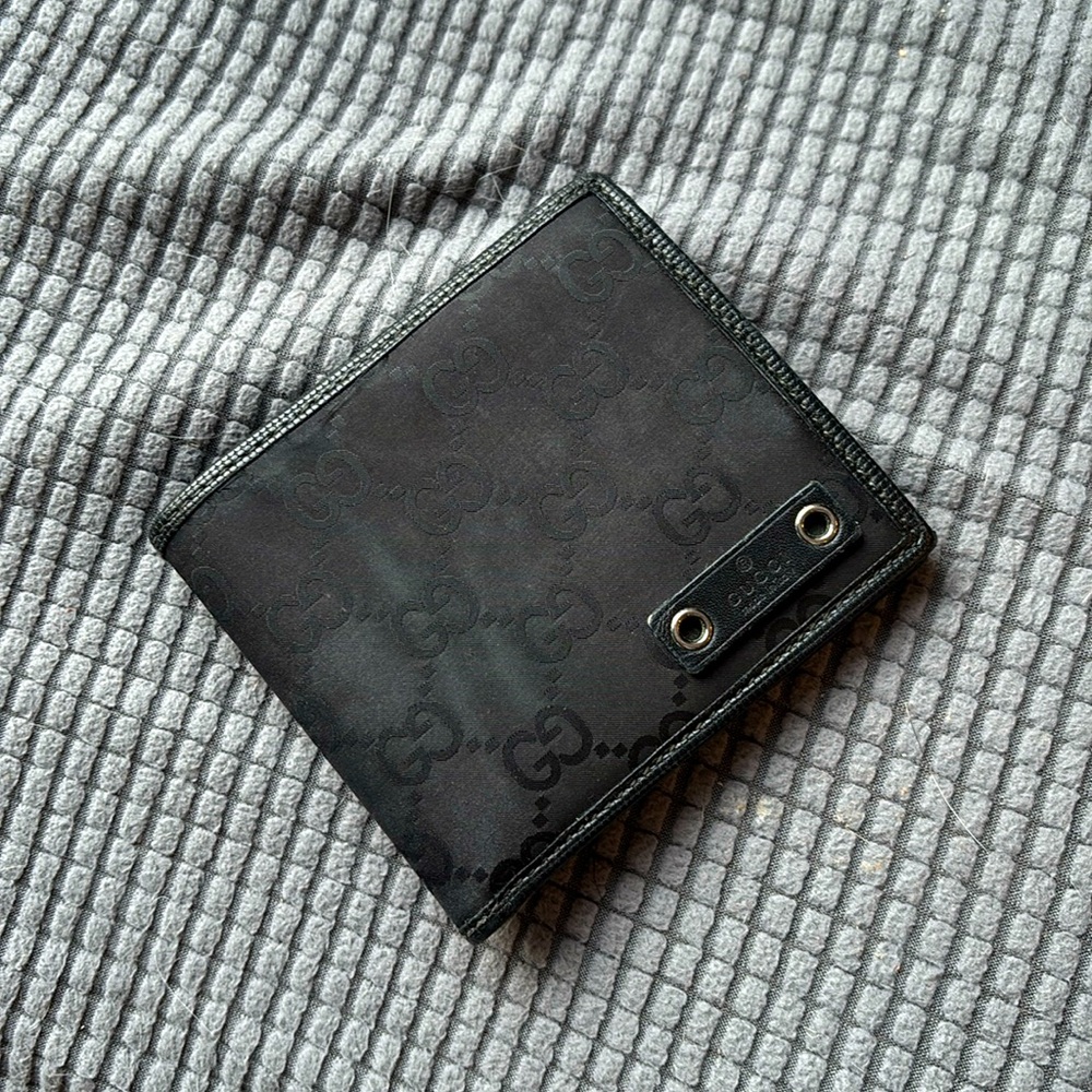 Vintage Gucci authentic Guccissima GG logo nylon leather bifold wallet - Picture 3 of 13